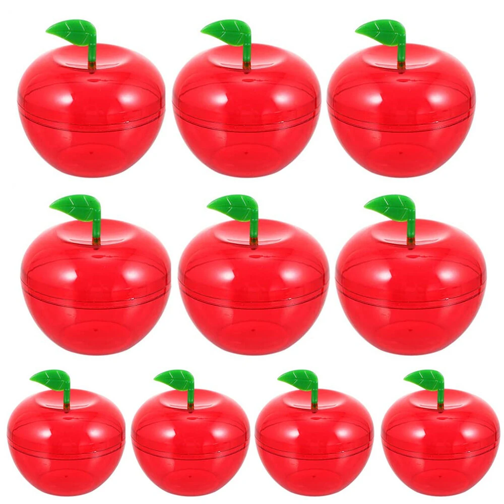 (image for) 10PCS 6x5cm Christmas Candy Box Apple Shape Wedding Candy Box Christmas Fillable Decorative Ball Candy Gift Wrapping Gift