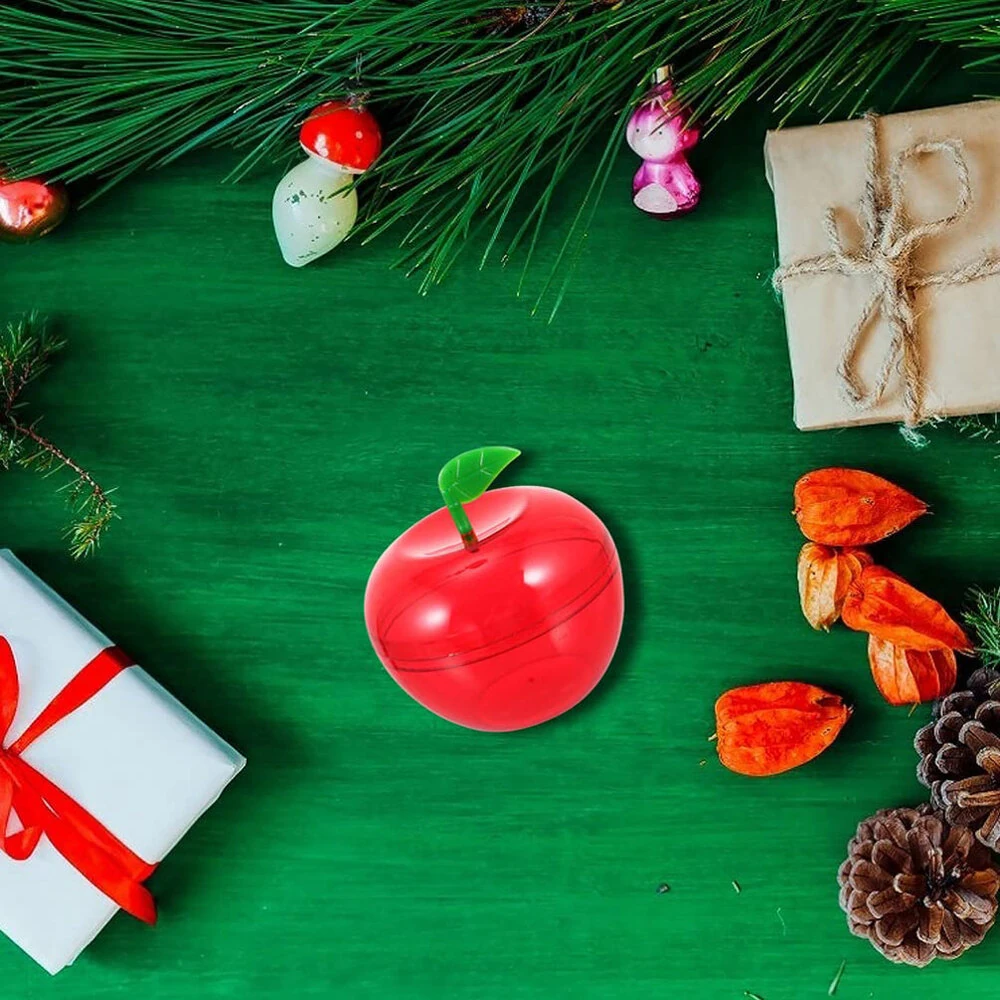 (image for) 10PCS 6x5cm Christmas Candy Box Apple Shape Wedding Candy Box Christmas Fillable Decorative Ball Candy Gift Wrapping Gift