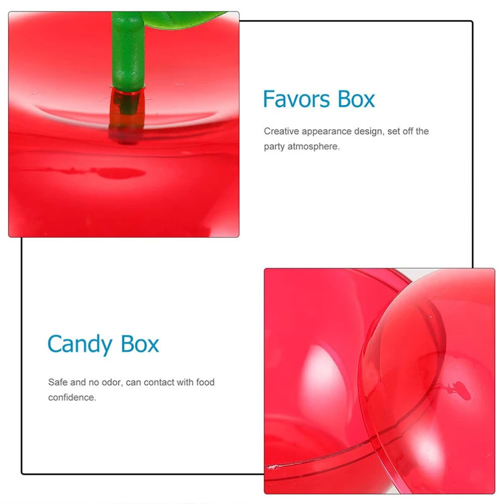 (image for) 10PCS 6x5cm Christmas Candy Box Apple Shape Wedding Candy Box Christmas Fillable Decorative Ball Candy Gift Wrapping Gift