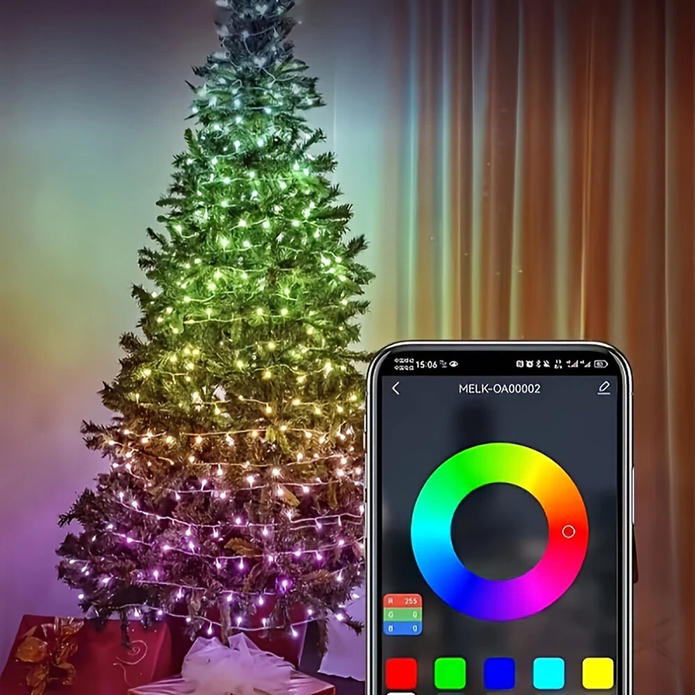 (image for) 16.4ft /32.8ft /65.6ft iDeal LED Colorful USB LED Decorative String Lights with App Control Bluetooth Remote IP66 Waterproof for Holiday Room Decoration