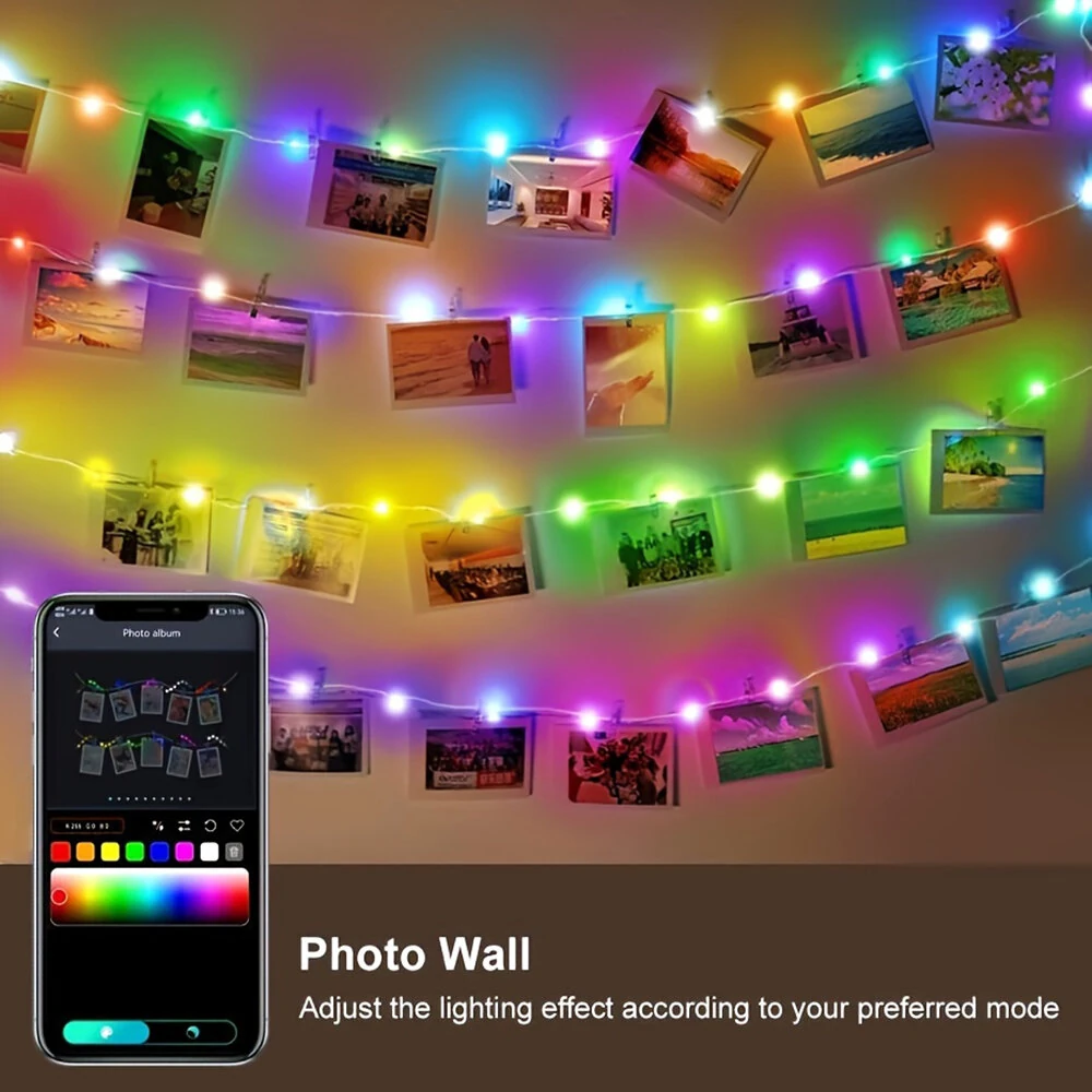 (image for) 16.4ft /32.8ft /65.6ft iDeal LED Colorful USB LED Decorative String Lights with App Control Bluetooth Remote IP66 Waterproof for Holiday Room Decoration
