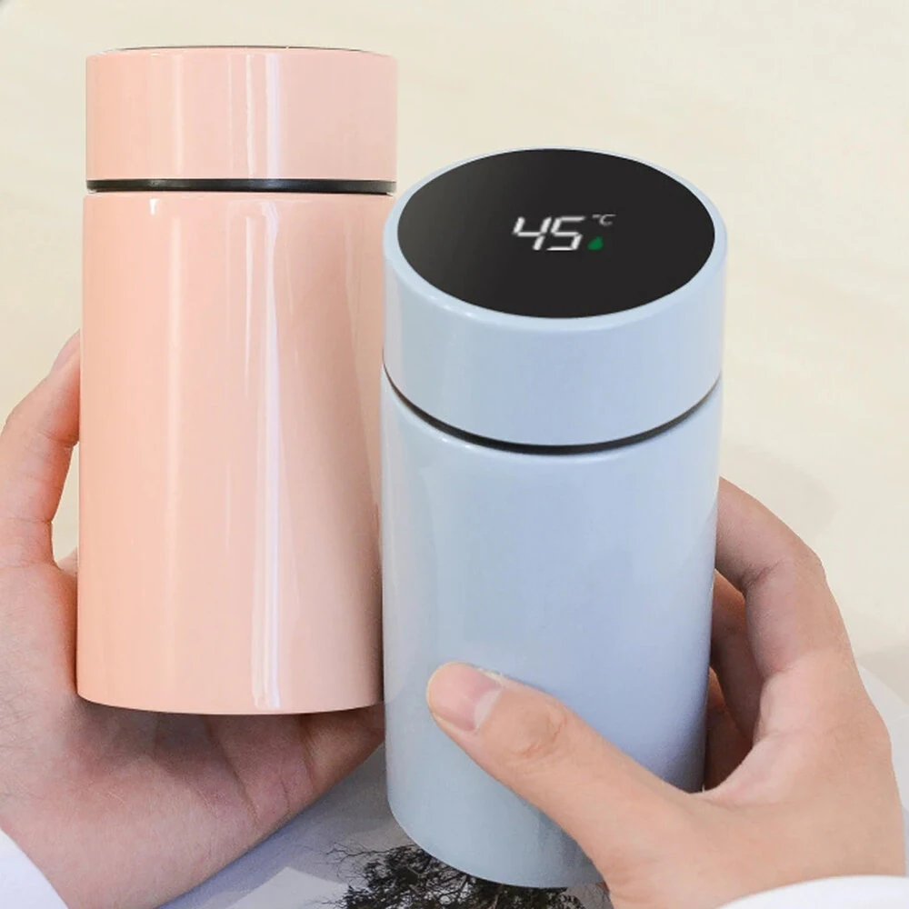 (image for) 200ML Temperature Display Mini Thermos Water Bottle Smart Stainless Steel Thermos Digital Display Thermos Cup for Office Outdoor