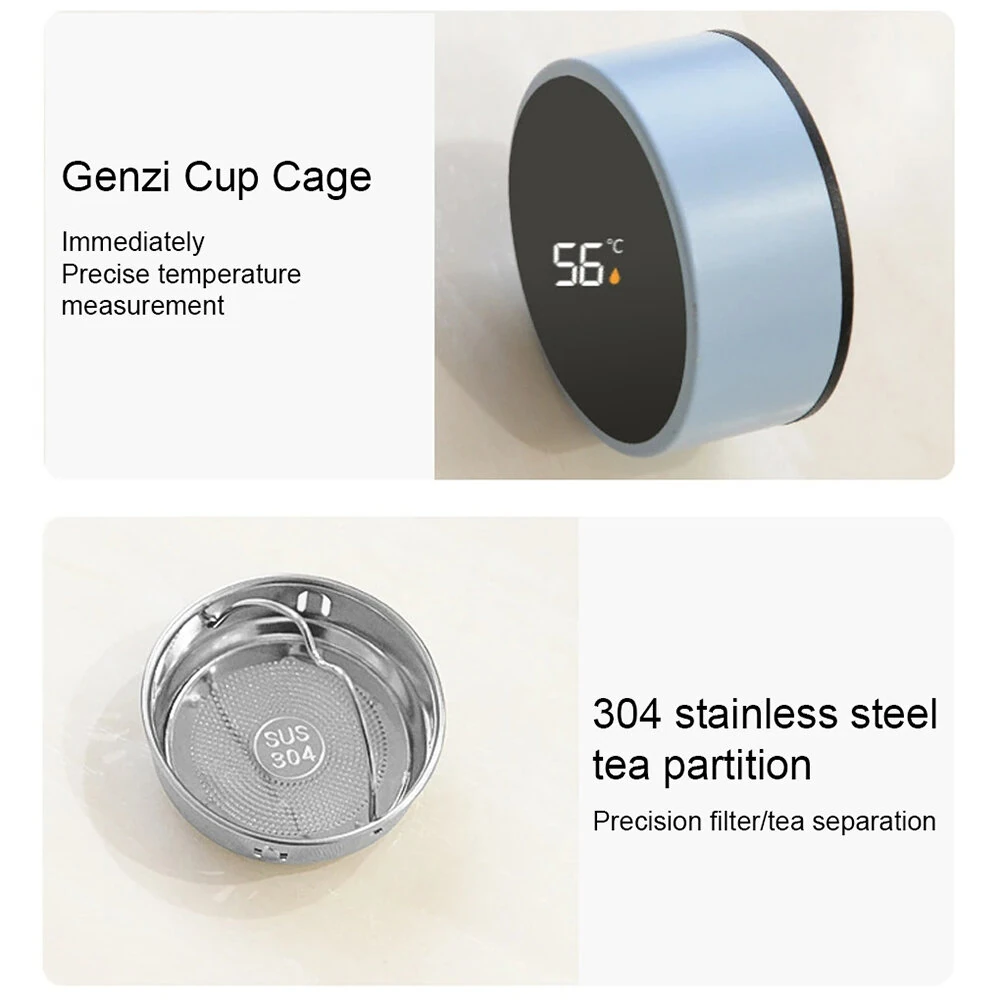 (image for) 200ML Temperature Display Mini Thermos Water Bottle Smart Stainless Steel Thermos Digital Display Thermos Cup for Office Outdoor