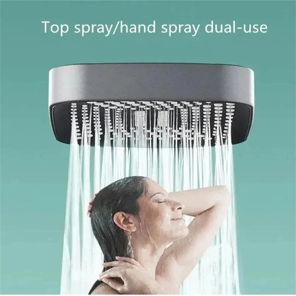 (image for) 3 Mode Adjustable Shower Head Rainfall Shower Large Flow Showerhead High Pressure Water Saving Shower Mixer Bathroom
