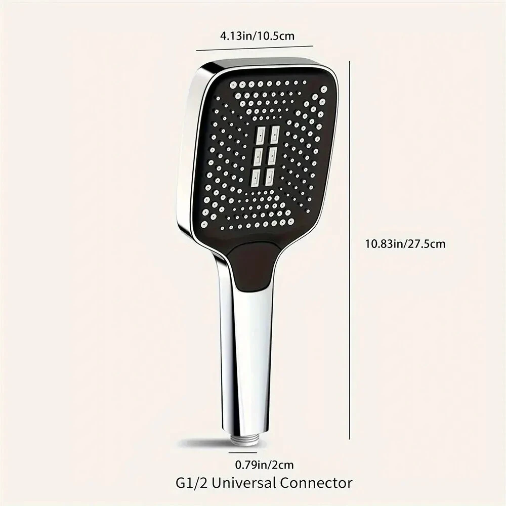 (image for) 3 Mode Adjustable Shower Head Rainfall Shower Large Flow Showerhead High Pressure Water Saving Shower Mixer Bathroom
