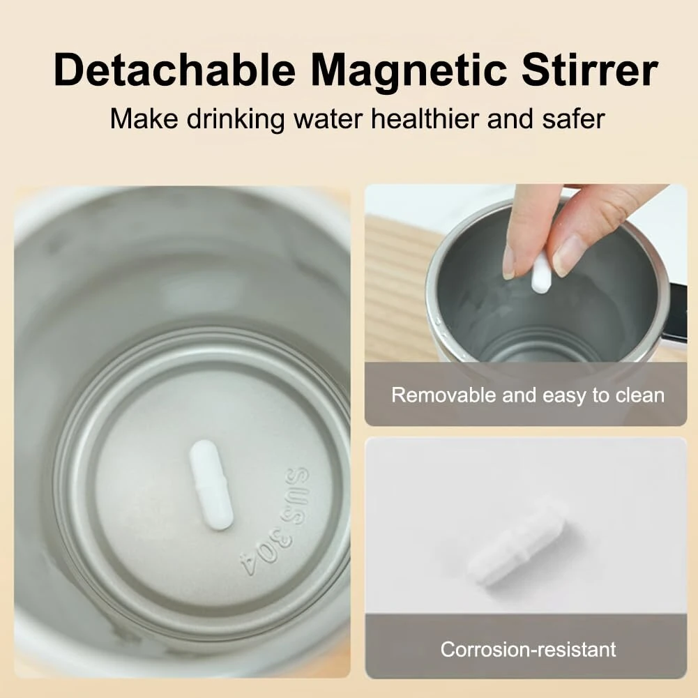 (image for) 380ML Smart Magnetic Stirring Cup w/LCD & Temperature Detection Self-stirring Coffee Mug Magnetic Stirring Cup Rechargeable Automatic Mixing Cup for Coffee Tea Hot Chocolate