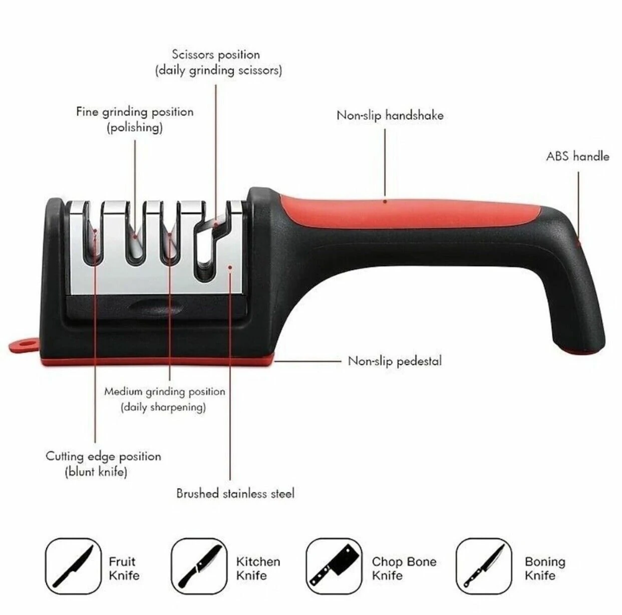 (image for) 4-stage Knife Sharpener Professional Kitchen Sharpening Stone Grinder Knive Kitchen Blade Tool Sharp