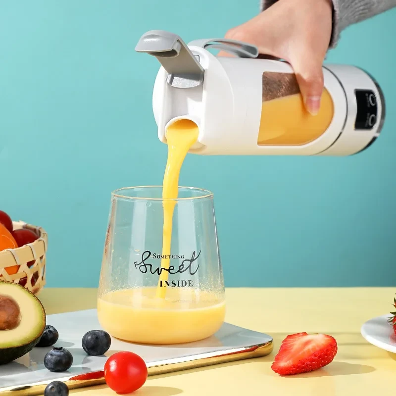 (image for) 450ml Fruit Juicer 8 Blades 3 Gears USB Rechargeable Portable Blender Ice Blender for Shakes and Smoothies Powerful Motor Digital Display Juice Cup