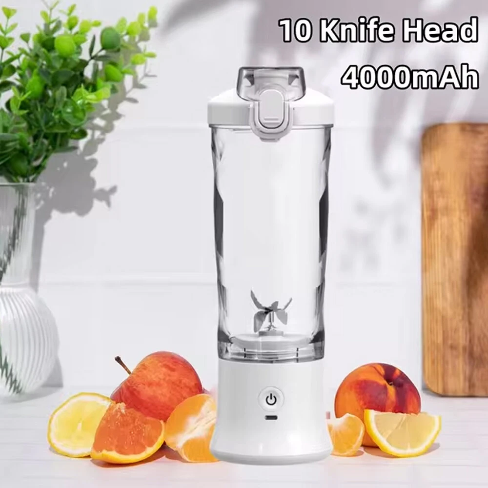 (image for) 450ml Fruit Juicer 8 Blades 3 Gears USB Rechargeable Portable Blender Ice Blender for Shakes and Smoothies Powerful Motor Digital Display Juice Cup