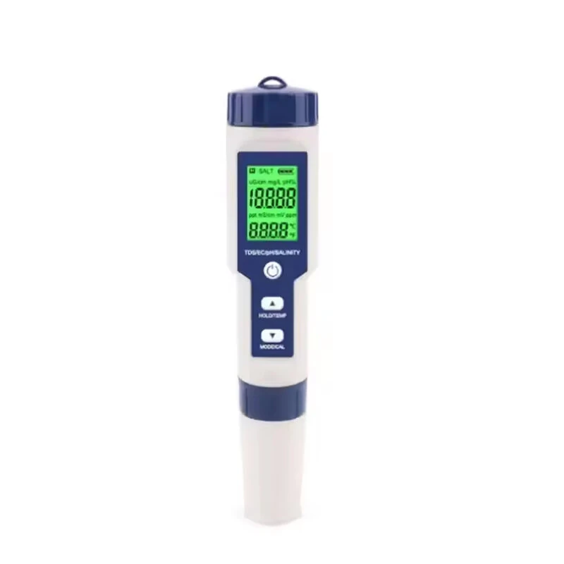 (image for) 5-In-1 Salinity Meter PH/TDS Water Tests TIF/EC/Temperature Multifunctional Water Quality Tests TIF with LCD Display