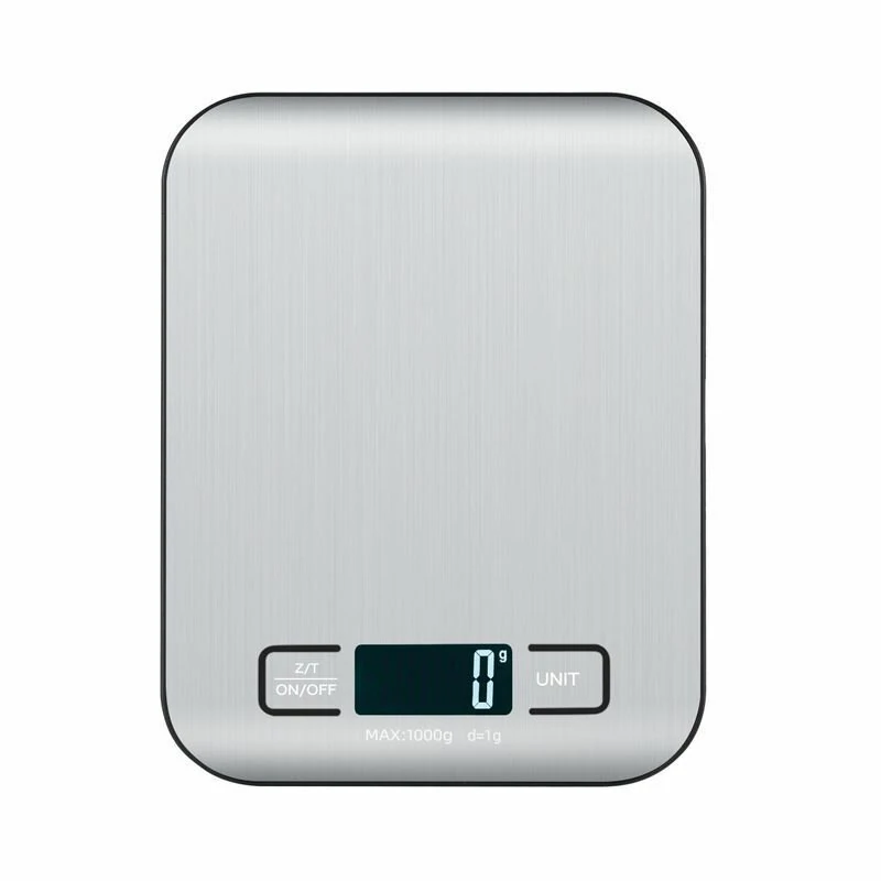 (image for) 5KG/10KG Ultra-Accurate Stainless Steel LCD Kitchen Scale Digital Food Weighing Device with High Precision Tare Function and Multi Measurement Units for Diet Control Postal Use