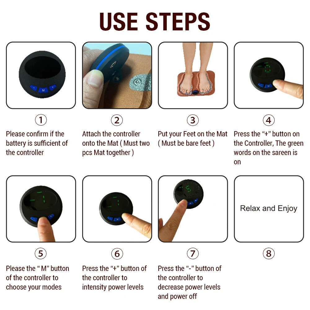 (image for) 6 Mode 3D Electric Foot Massager Foot Pad 15 Speed Micro Current Pulse Calf Foot Massager Micro Current Foot Massage Pad