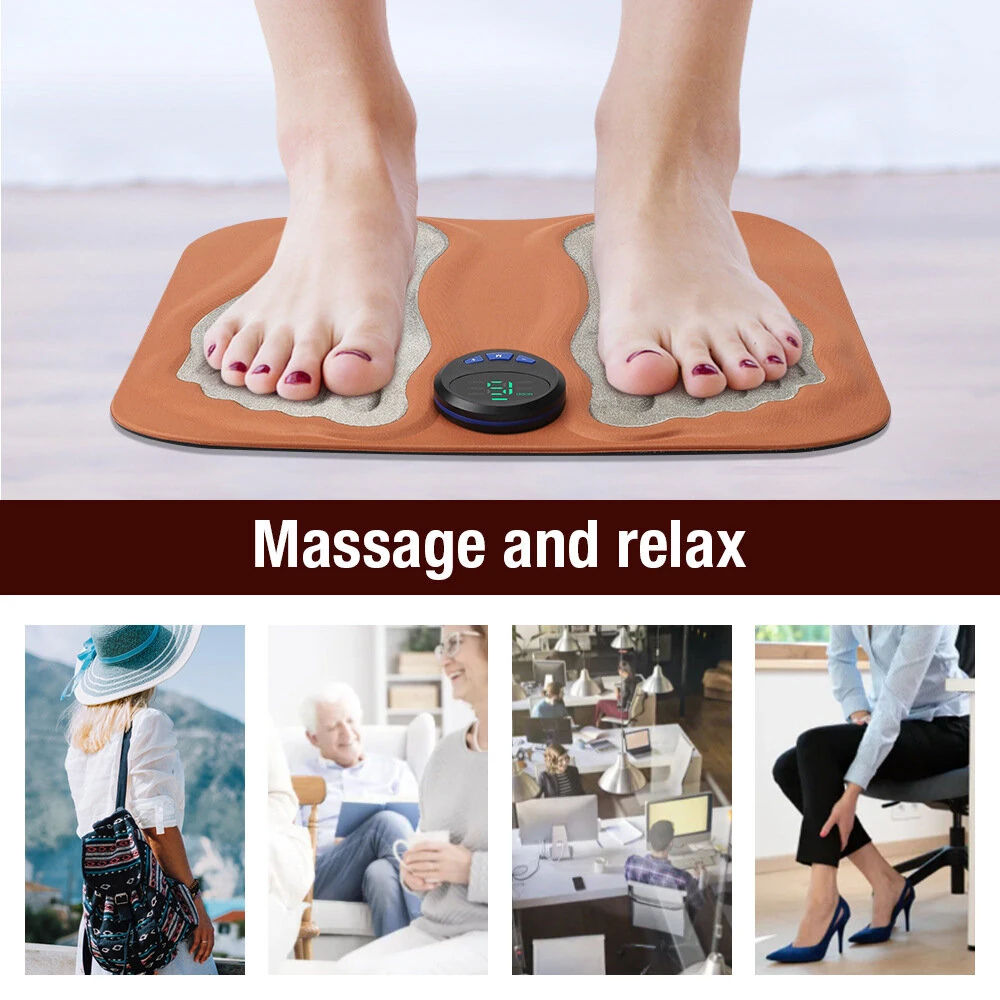 (image for) 6 Mode 3D Electric Foot Massager Foot Pad 15 Speed Micro Current Pulse Calf Foot Massager Micro Current Foot Massage Pad