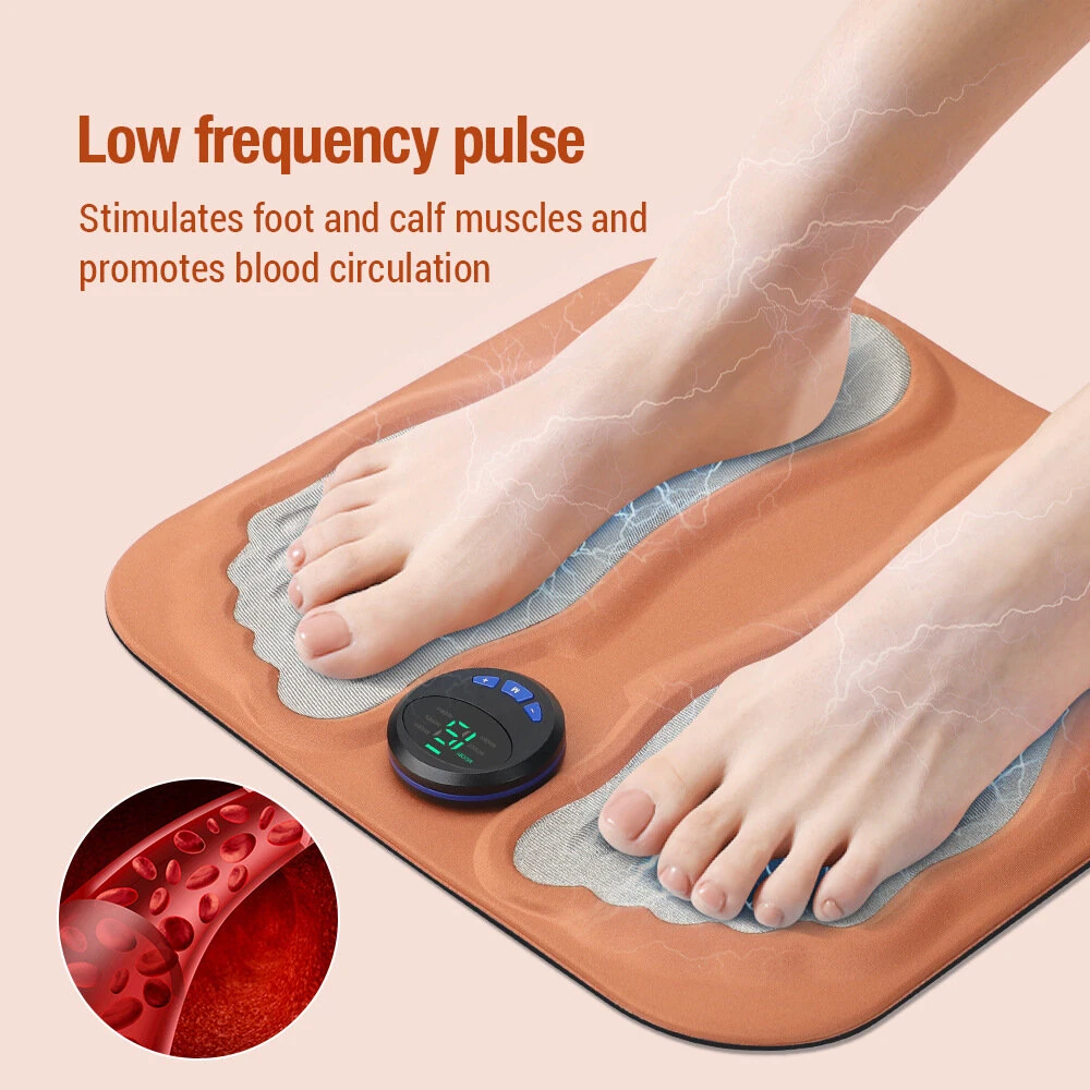 (image for) 6 Mode 3D Electric Foot Massager Foot Pad 15 Speed Micro Current Pulse Calf Foot Massager Micro Current Foot Massage Pad