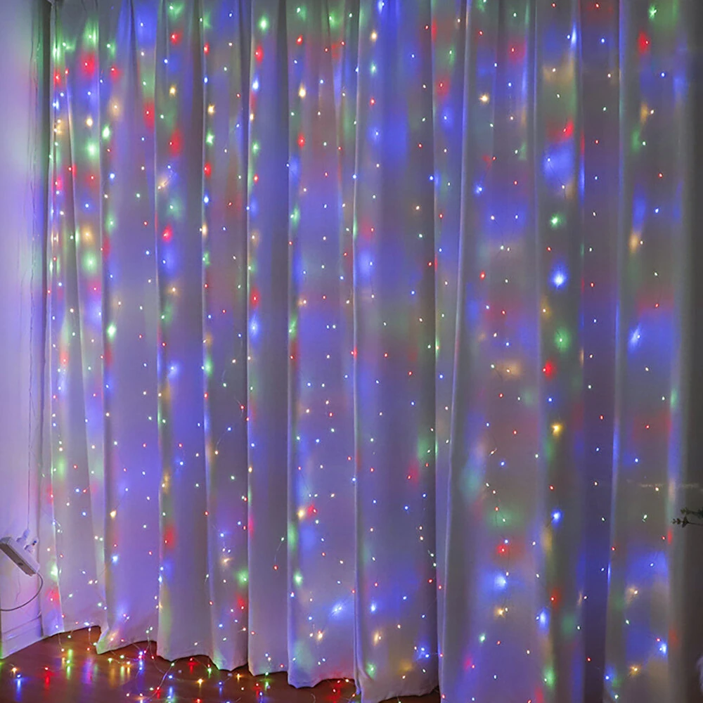 (image for) 8 Mode Remote Control Timing USB Copper Wire Light LED Curtain Light String Christmas Holiday Room Decoration Lantern Garland Light