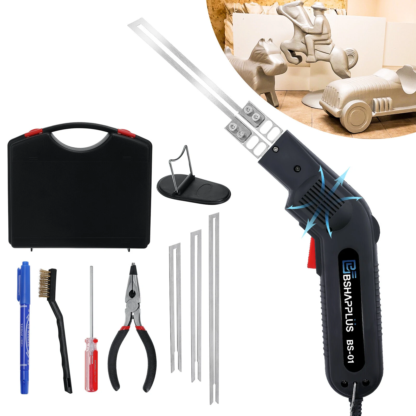 BSHAPPLUS Foam Cutter Pro Electric Hot Knife 110V / 240W Styrofoam Cutting Tool Kit with Intelligent Chips & 5S Fast Heating & Powerful Cooling System for Carving Handcraft DIY Projects (image for) BSHAPPLUS Foam Cutter Pro Electric Hot Knife 110V / 240W Styrofoam Cutting Tool Kit with Intelligent Chips & 5S Fast Heating & Powerful Cooling System for Carving Handcraft DIY Projects
