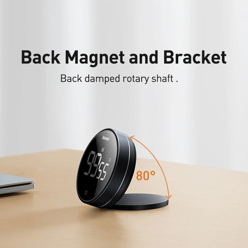 (image for) Baseus Magnetic Digital Kitchen Timer Countdown Timer for Kids Large LCD Display Volume Adjustable