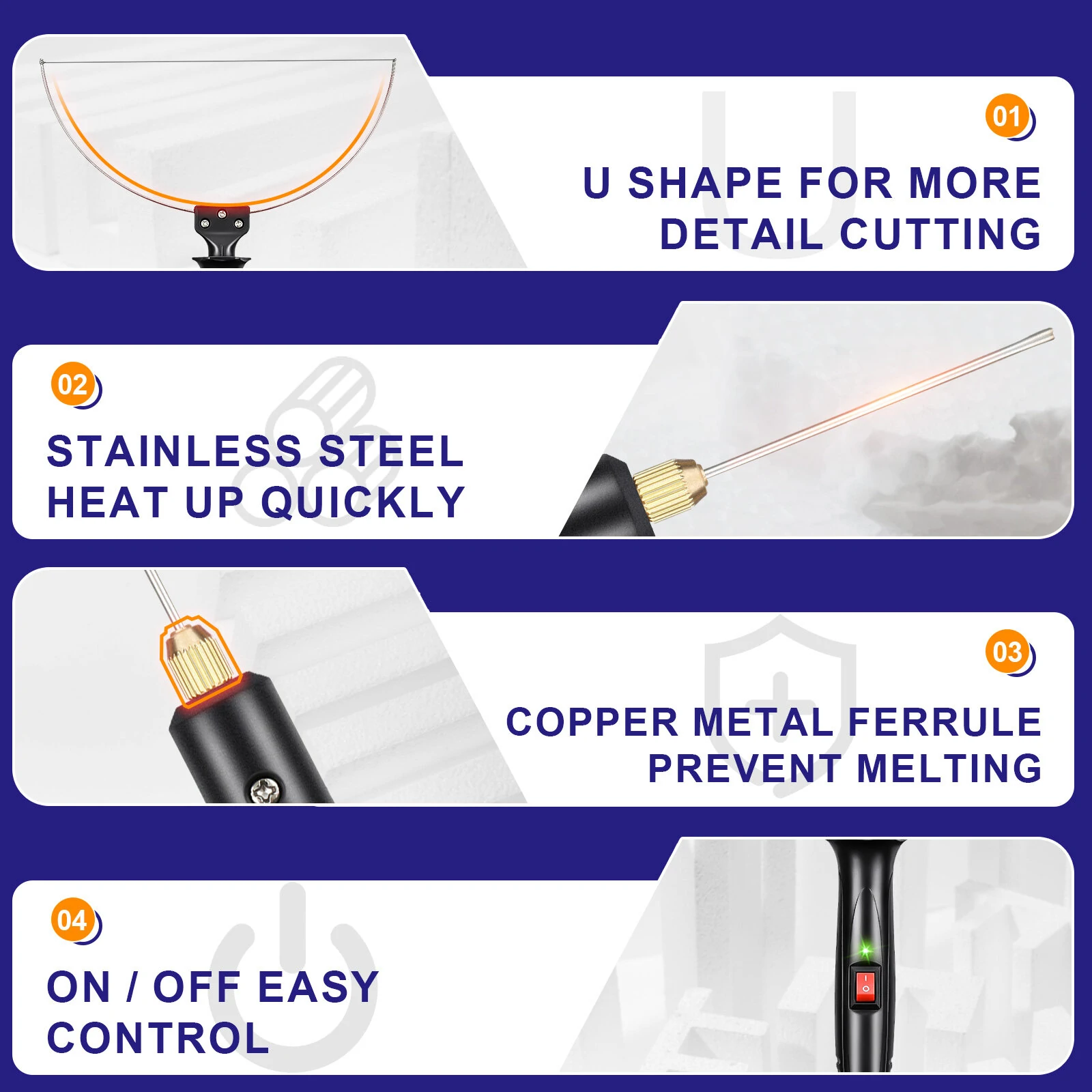 (image for) Electric Foam Cutter GOCHANGE Electric Cutting Machine Pen Tools Kit US Plug 100-240V /18W Styrofoam Cutting Pen with Electronic Voltage Transformer Adaptor For Foam Cutting, Holes Digging, D
