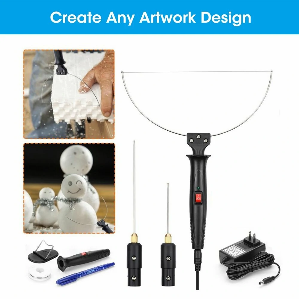 (image for) Electric Foam Cutter GOCHANGE Electric Cutting Machine Pen Tools Kit US Plug 100-240V /18W Styrofoam Cutting Pen with Electronic Voltage Transformer Adaptor For Foam Cutting, Holes Digging, D