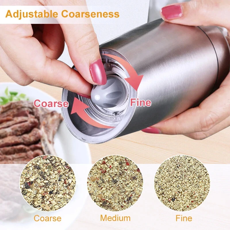 (image for) Electric Pepper Mill Sets Herb Coffee Grinder with LED Light Automatic Gravity Induction Salt Shaker Grinders Machine Spice Mill Tool