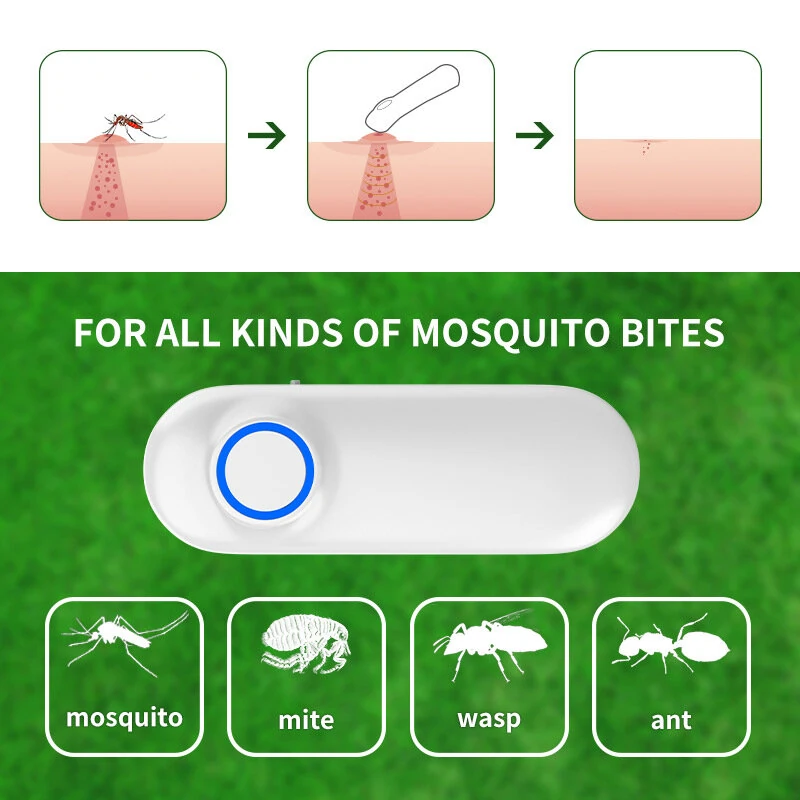 (image for) Mosquito Insect Bite Relief Electric Itching Device Electric Anti-Itch Device Relieves Mosquito Bites 2 Different Temperatures For Outdoor Use