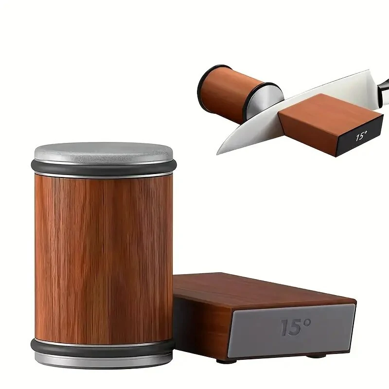 (image for) Newly Knife Sharpener Rolling Magnetic Knife Sharpener Kit Roller Edge Countertop Rolling Knife Sharpener Tool Two Sharpening Angles of 15° and 20° for Any Hardness Steel Makes Knife 