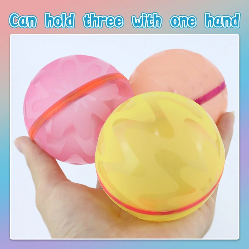 (image for) Reusable Magnetic Refillable Water Balls Summer Outdoor Water Toy for Kids and Adults Self Sealing Quick Filling Water Balloons Pool Beach Toys for Boys and Girls
