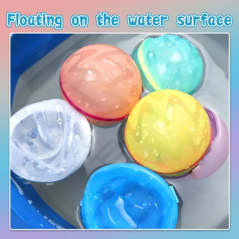 (image for) Reusable Magnetic Refillable Water Balls Summer Outdoor Water Toy for Kids and Adults Self Sealing Quick Filling Water Balloons Pool Beach Toys for Boys and Girls
