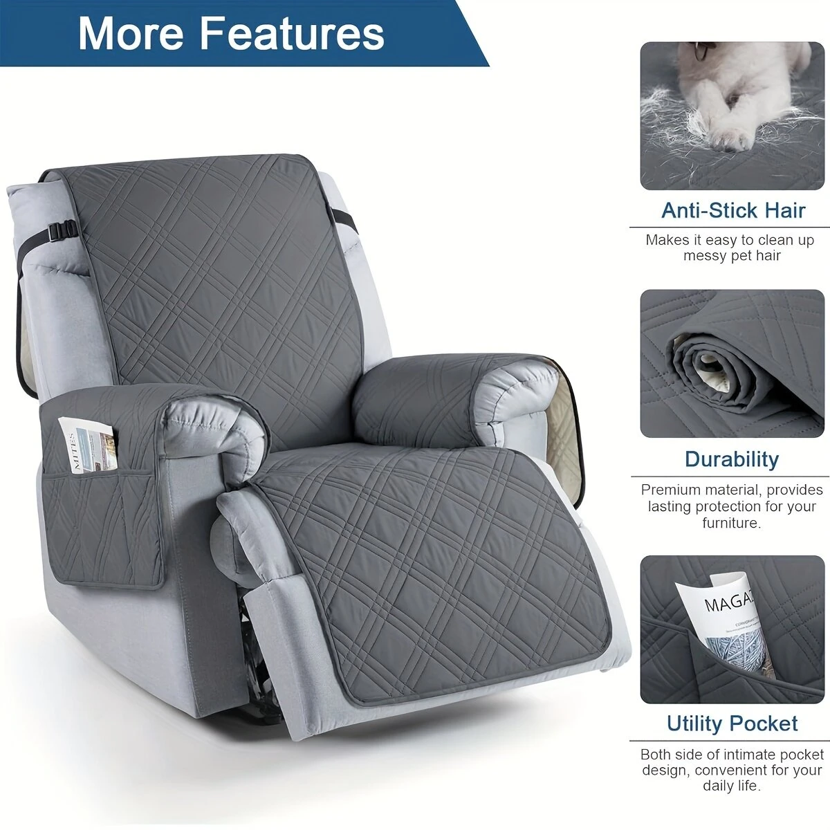 (image for) Single Seater Sofa Cushion TPU 100% Waterproof Non-slip Pet Sofa Cushion Massage Chair Recliner Cover Sofa Towel