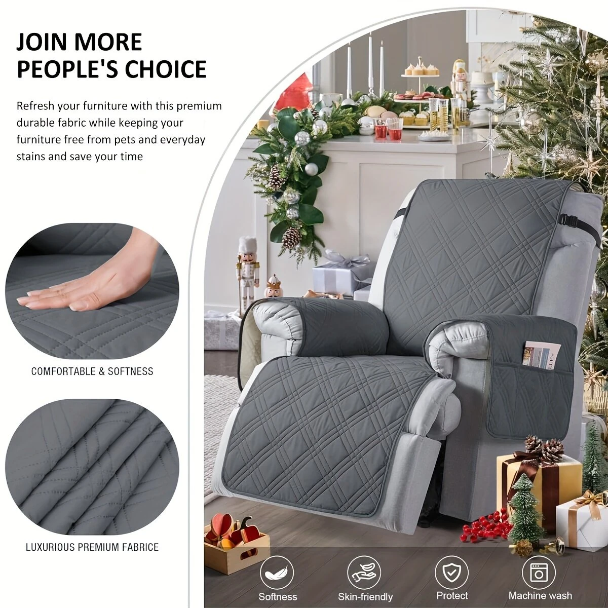(image for) Single Seater Sofa Cushion TPU 100% Waterproof Non-slip Pet Sofa Cushion Massage Chair Recliner Cover Sofa Towel