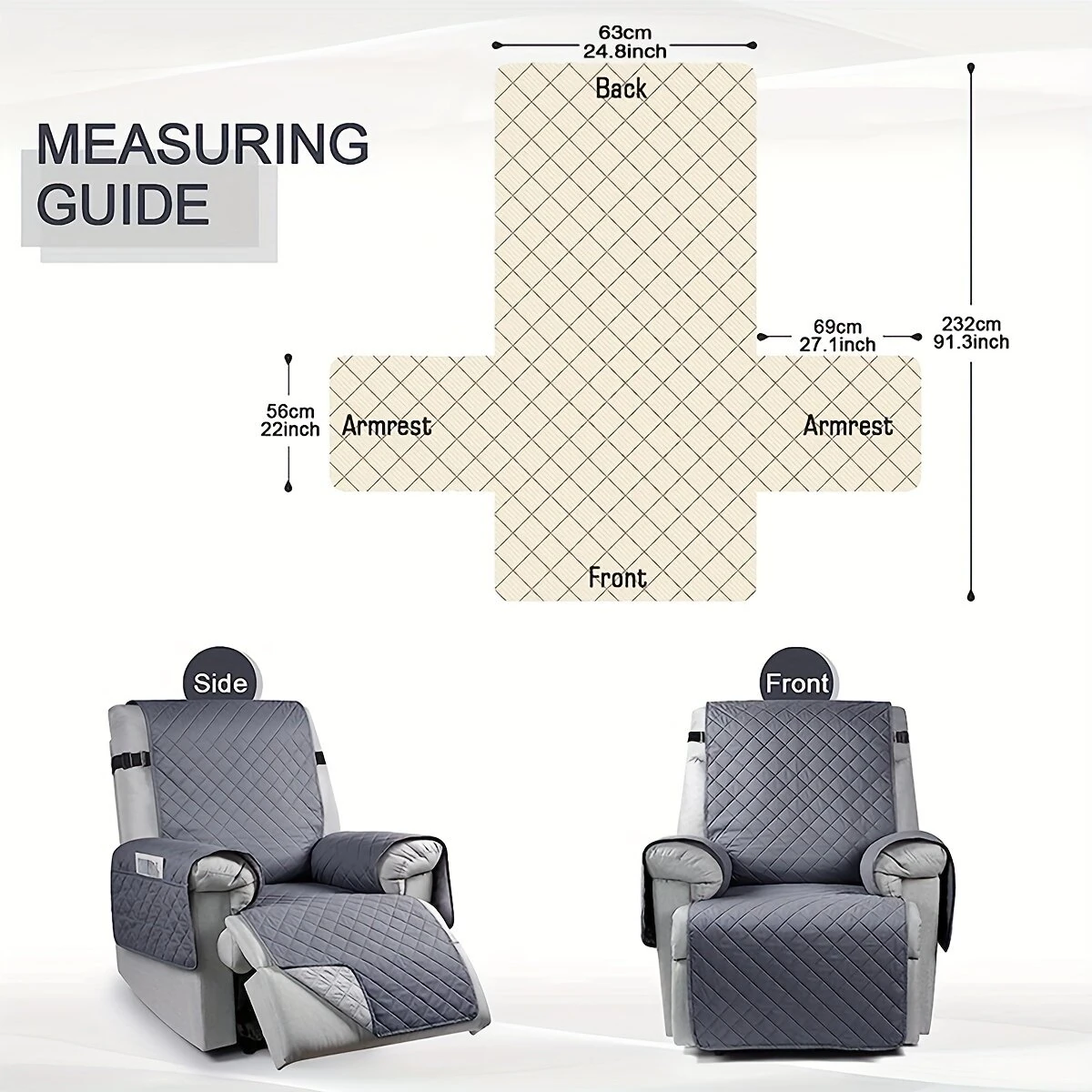 (image for) Single Seater Sofa Cushion TPU 100% Waterproof Non-slip Pet Sofa Cushion Massage Chair Recliner Cover Sofa Towel