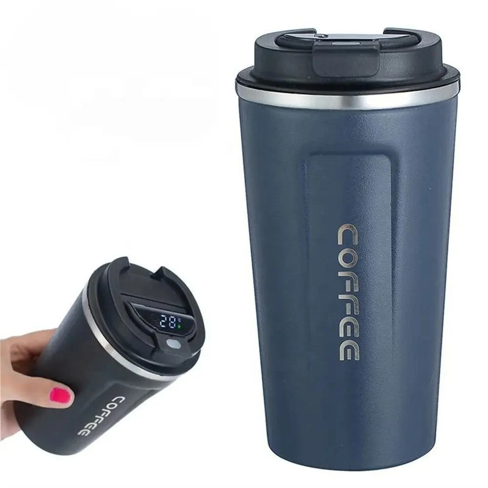 (image for) Smart LED Display Stainless Steel Thermos Bottle for Coffee 380ml/510ml Eco-Friendly Versatile Thermal Cup for Business/Travel with Real-Time Temperature Reading