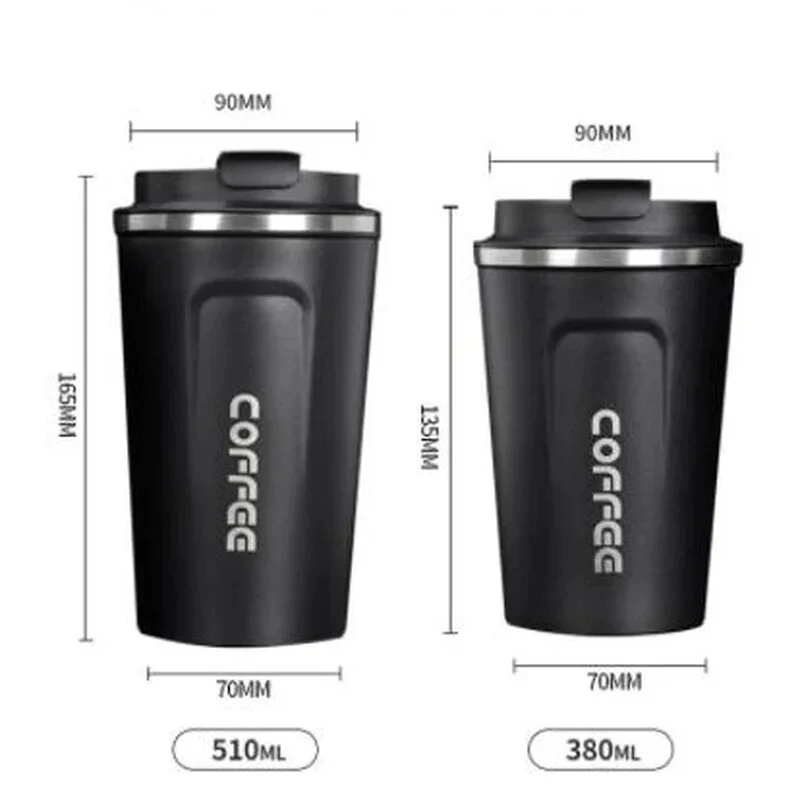 (image for) Smart LED Display Stainless Steel Thermos Bottle for Coffee 380ml/510ml Eco-Friendly Versatile Thermal Cup for Business/Travel with Real-Time Temperature Reading