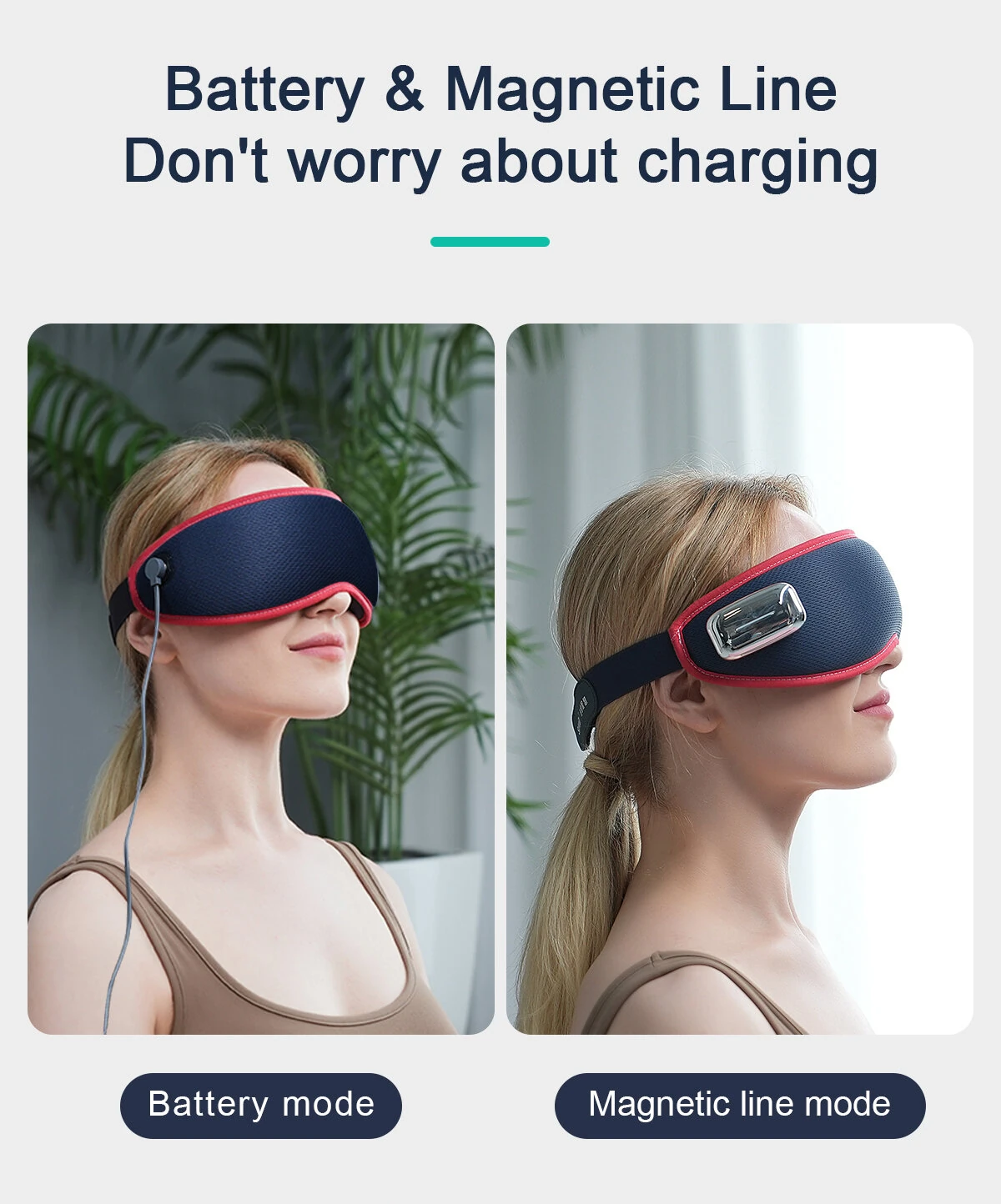 (image for) Smart Meditation CKGO-Y09 Massage Eye Mask Custom Gear Adjustable Point Massage Hot Compress Function Eco-friendly Portable USB Magnetic Charging for Home Work Traveling