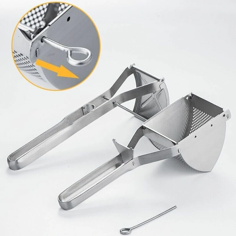 (image for) Stainless Steel Potato Masher Juicer Manual Heavy Duty Mud Press Masher Multi-purpose Fruit Lemon Juicer