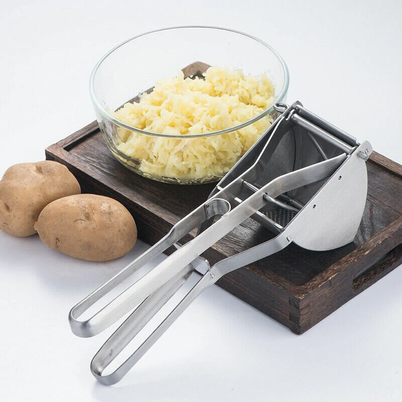 (image for) Stainless Steel Potato Masher Juicer Manual Heavy Duty Mud Press Masher Multi-purpose Fruit Lemon Juicer