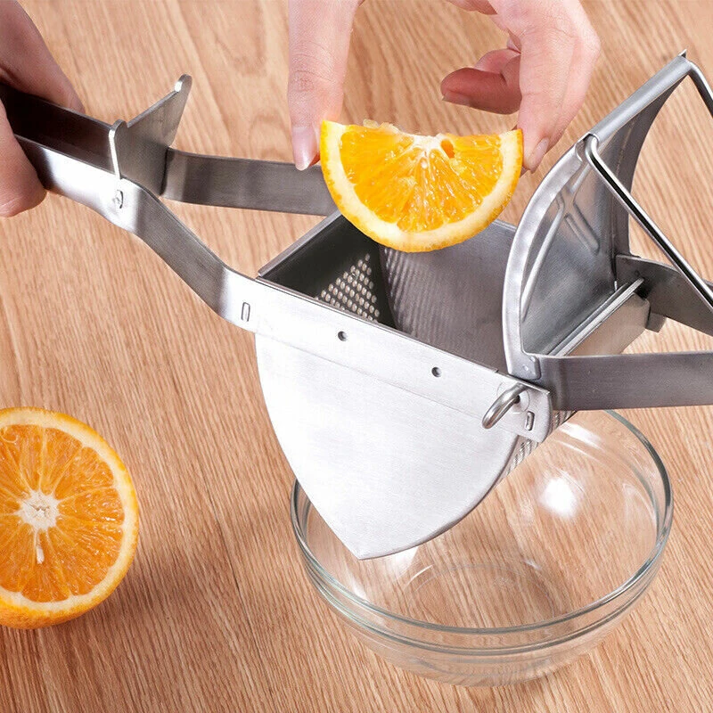 (image for) Stainless Steel Potato Masher Juicer Manual Heavy Duty Mud Press Masher Multi-purpose Fruit Lemon Juicer