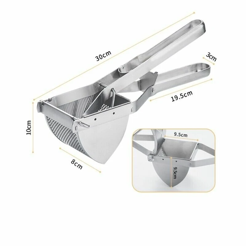 (image for) Stainless Steel Potato Masher Juicer Manual Heavy Duty Mud Press Masher Multi-purpose Fruit Lemon Juicer