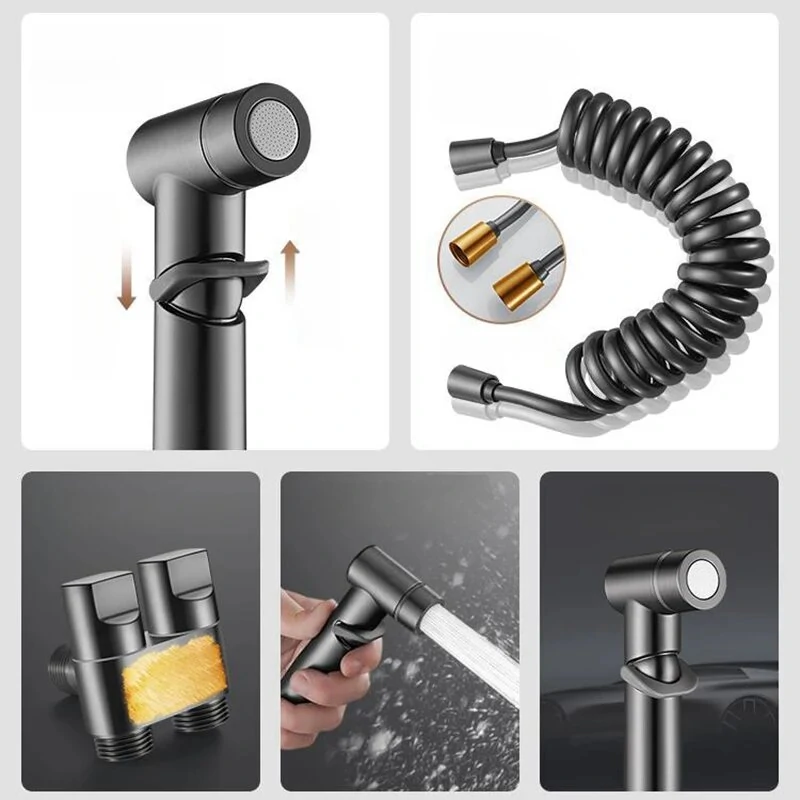 (image for) Toilet High Pressure Bidet Spray Gun Water Jet Handheld Bidet Sprayer Toilet Cleaning Hygienic Shower for Bathroom Accessories