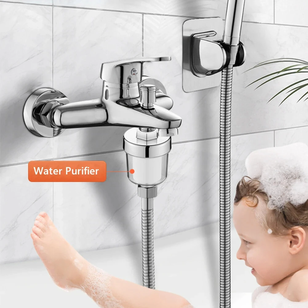 (image for) Universal Shower Filter for Faucet Shower Head Water Outlet Cleaner Kits Universal Faucet Filter Kitchen Bathroom Shower Household Filter PP Cotton Filter
