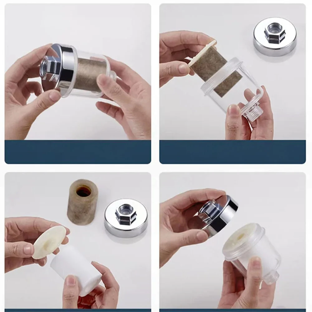 (image for) Universal Shower Filter for Faucet Shower Head Water Outlet Cleaner Kits Universal Faucet Filter Kitchen Bathroom Shower Household Filter PP Cotton Filter