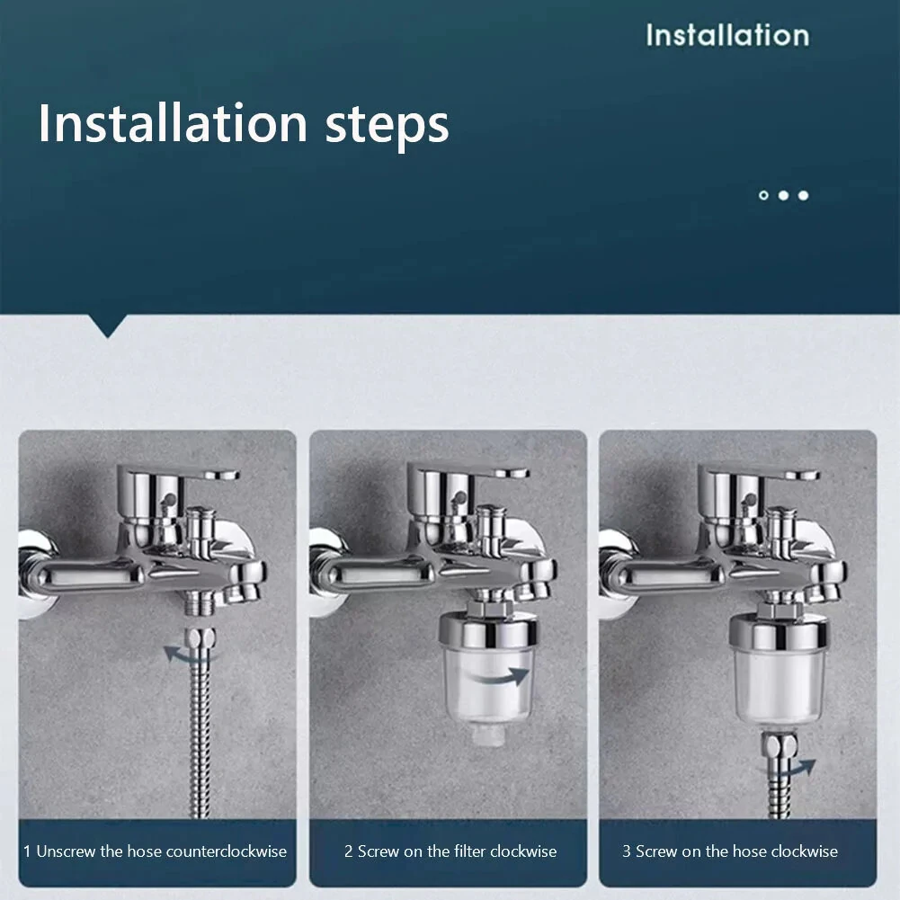 (image for) Universal Shower Filter for Faucet Shower Head Water Outlet Cleaner Kits Universal Faucet Filter Kitchen Bathroom Shower Household Filter PP Cotton Filter