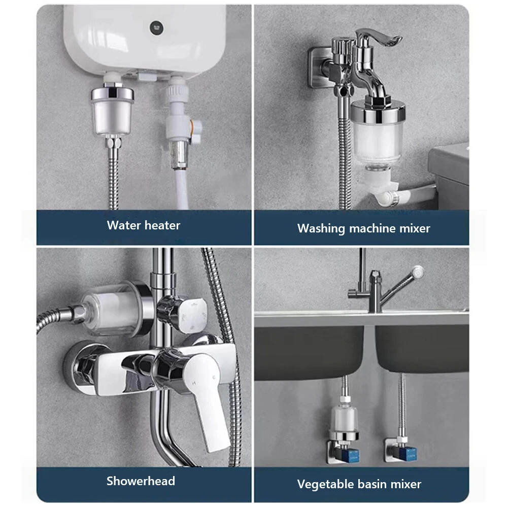 (image for) Universal Shower Filter for Faucet Shower Head Water Outlet Cleaner Kits Universal Faucet Filter Kitchen Bathroom Shower Household Filter PP Cotton Filter