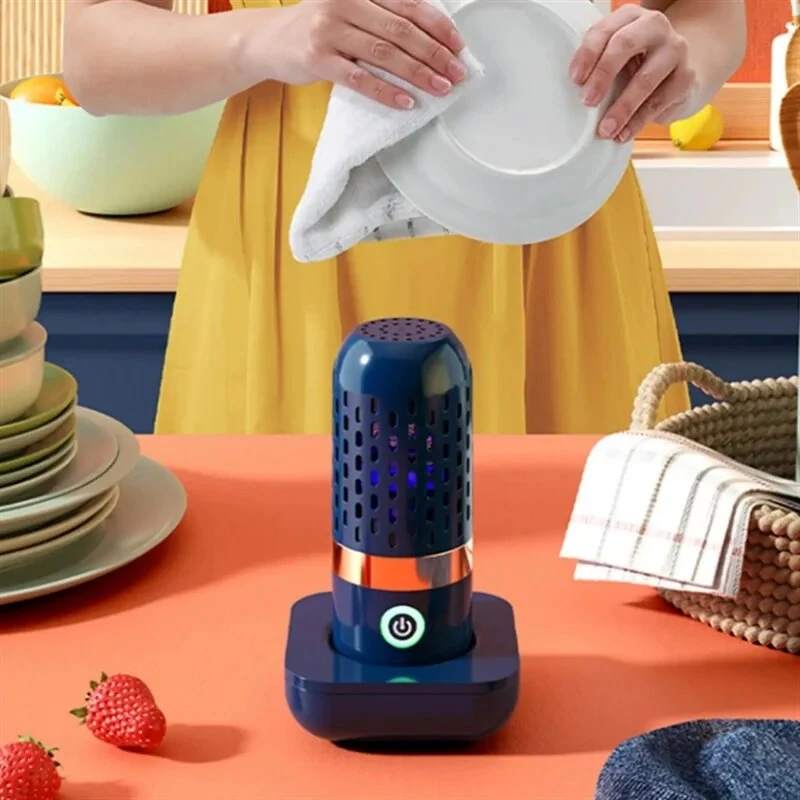 (image for) Wireless Fruit Vegetable Washing Machine Protable Capsule Shape Fruit Food Purifier Kitchen Automatic Vegetable Washing Machine