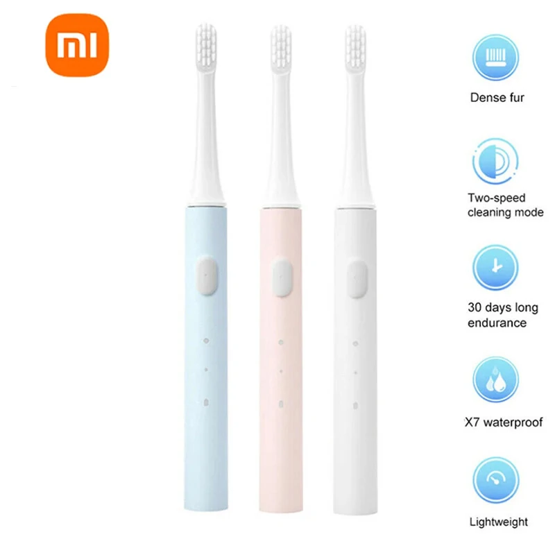 (image for) Xiaomi Mijia T100 Sonic Electric Toothbrush Rechargeable IPX7 Waterproof 16500 rpm High Frequency Vibration 30 Days Endurance Lightweight Travel Ready Blue White Pink