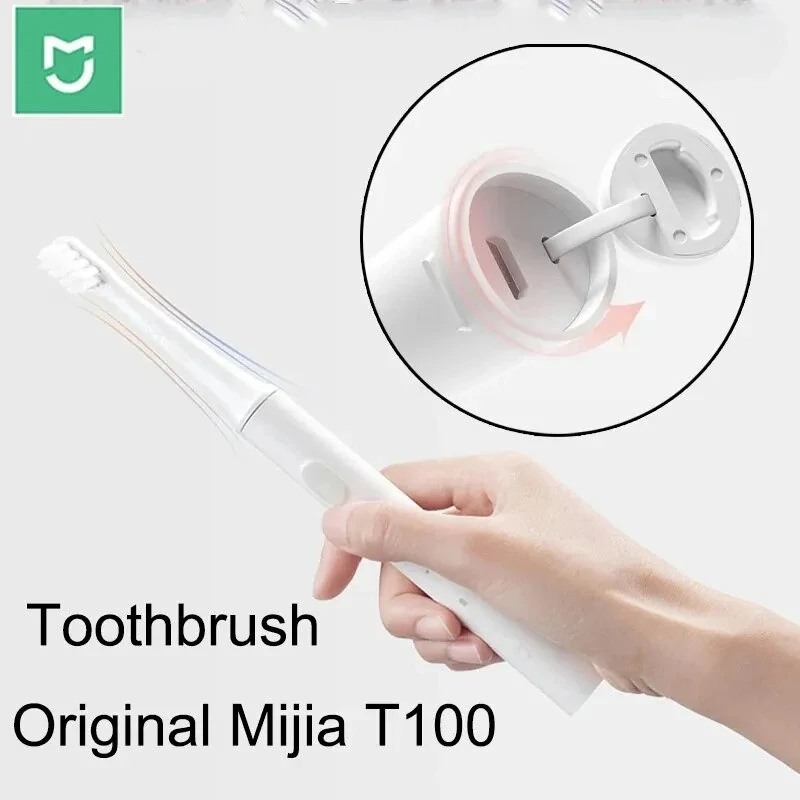 (image for) Xiaomi Mijia T100 Sonic Electric Toothbrush Rechargeable IPX7 Waterproof 16500 rpm High Frequency Vibration 30 Days Endurance Lightweight Travel Ready Blue White Pink