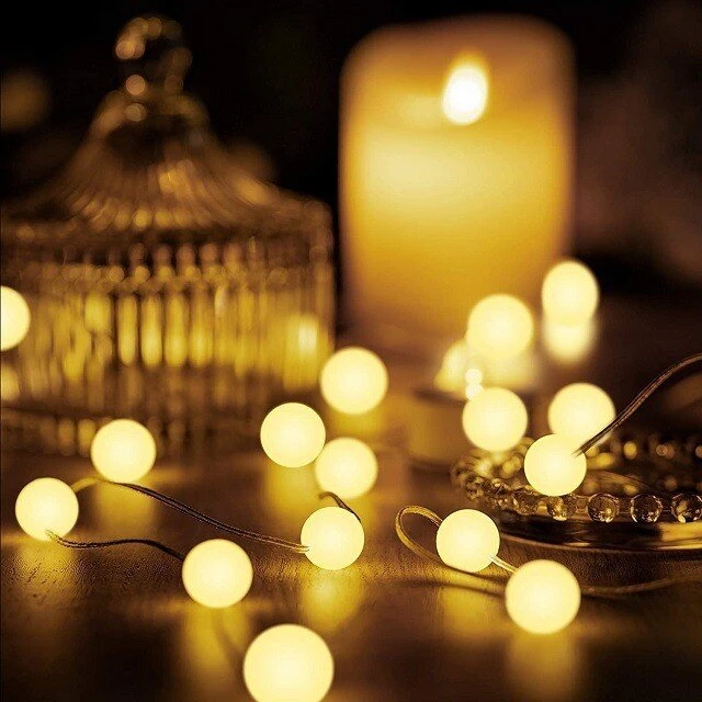 (image for) iDeal LED APP Smart Festival Decoration Small White Ball USB Magic Color Point Control Light String Villa 8 Function Leather Line Light String Garden Starry Sky Decorative Light
